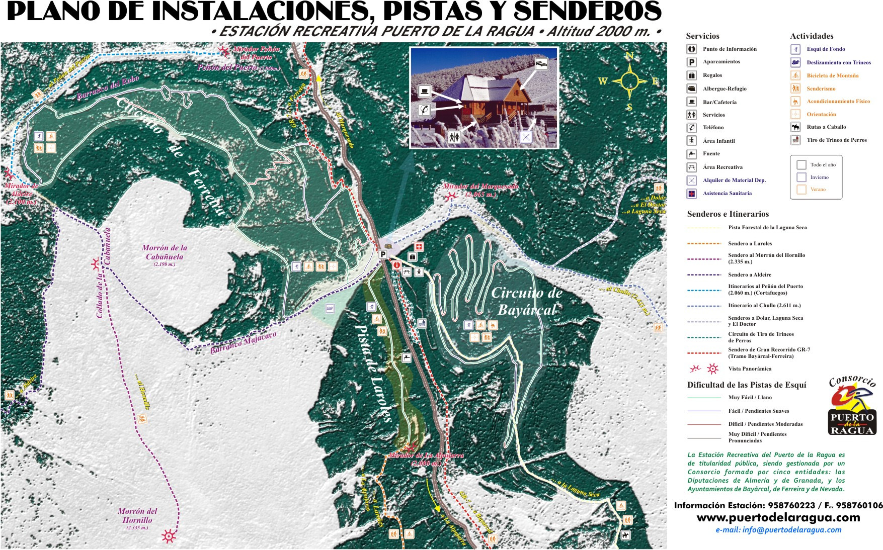 Plano de pistas de Puerto de la Ragua - Infonieve.es