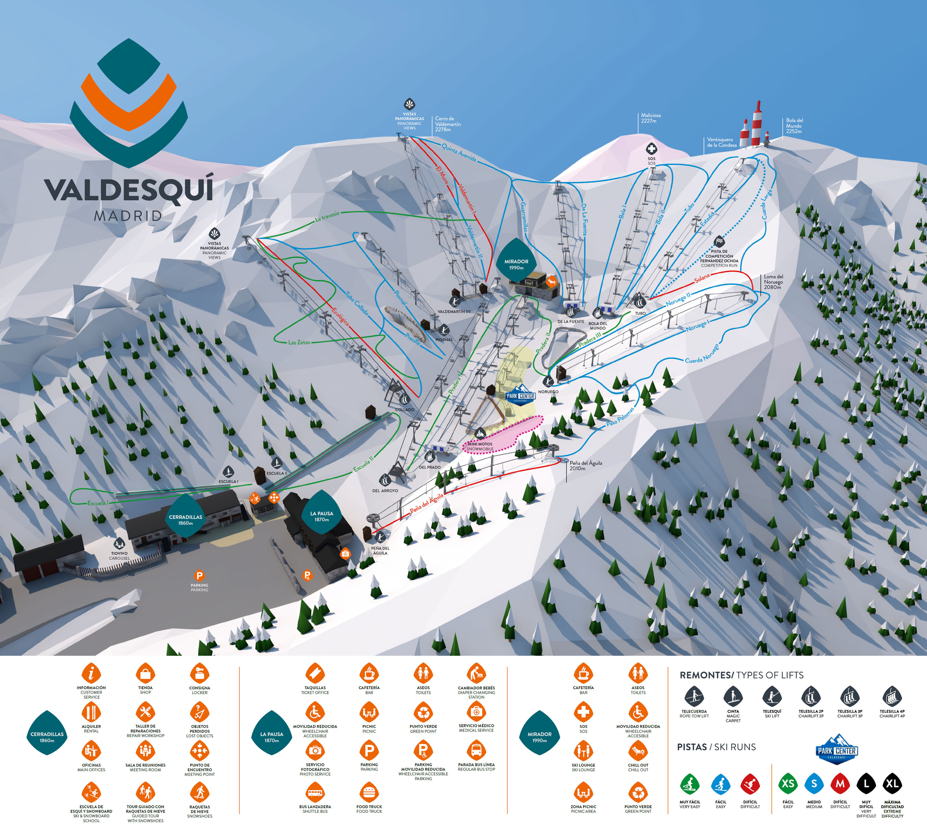 Plano de pistas de Valdesquí - Infonieve.es